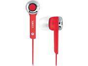Coby CV E101RD Stereo Earbuds with Mic Headphones CVE101 RED