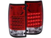 1990 Toyota Pickup Red Clear LED Taillights Anzo