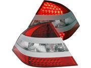 2004 Mercedes Benz S Class Red Clear LED Taillights Anzo