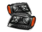 Black LED Halo Projector Headlights Spyder Auto