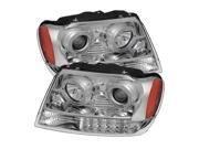 Chrome/Clear LED Halo Projector Headlights - Spyder Auto Chrome/Clear LED Halo Projector Headlights - Spyder Auto