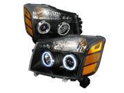 Black CCFL Halo Headlights Spec D