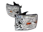 Chrome Clear Halo LED Projector Headlights Spec D