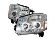 Chrome Clear Halo LED Projector Headlights Spec D