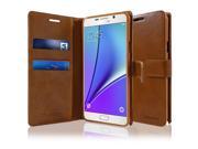Galaxy Note 5 Case [Wallet Case w Card Holders] Drop Protection [Inner TPU Case] Flip Stand [PU Leather Texure] Shock Absorption [Cash Slot] Goospery® Blue Moo