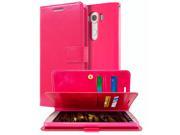 LG V10 Case [Extra Card Cash Slots] GOOSPERY® Mansoor Diary [Double Sided Wallet Case] Soft PU Leather [Drop Protection] Cover for LG V10 Hot Pink
