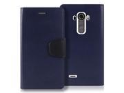 LG G4 Case [Wallet Case] Card Holders [Drop Protection] Premium Faux Leather [Inner TPU Case] Flip Stand GOOSPERY® Sonata Series Cover for LG G4 5.5 Navy B