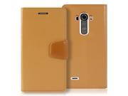 LG G4 Case [Wallet Case] Card Holders [Drop Protection] Premium Faux Leather [Inner TPU Case] Flip Stand GOOSPERY® Sonata Cover for LG G4 5.5 Tan Brown L