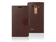 LG G4 Case [Wallet Case] Card Holders [Drop Protection] Premium Faux Leather [Inner TPU Case] Flip Stand GOOSPERY® Sonata Series Cover for LG G4 5.5 Brown