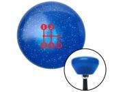 American Shifter Company ASCSNX1610951 Red 4 Speed Shift Pattern Dots 6n Blue Retro Metal Flake Shift Knob fits auto lever 4 speed shifter tranmission 4 speed