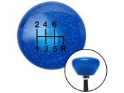 American Shifter Company ASCSNX171808 Black Shift Pattern 23n Blue Retro Metal Flake Shift Knob fits 6 Speed Shifter L manual 6 speed lever 6 speed shifter tran