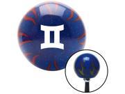 American Shifter Company ASCSNX1619024 White Gemini Blue Flame Metal Flake Shift Knob fits astrology celestial zodiac t zodiac celestial astrology