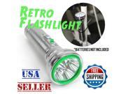Vintage Parts USA Flash Light 1059223 Saturn Chrome Retro Vintage Flashlight w 5 LED Lights