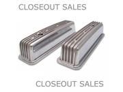 Vintage Parts USA KLT485412 SBC Chevy Polished Aluminum Valve Covers Short Finned 305 283 350 383 X body