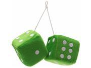 Vintage Parts USA VPADICEGNW 1013450 AUTOMOBILE CAR FUZZY DICE SET OF 2 WITH STRING VARIOUS COLORS 3 CUBES GREEN