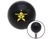 American Shifter Company ASCSNX89738 Yellow Star in a Star in a Star Black Shift Knob with M16 x 1.5 Insert