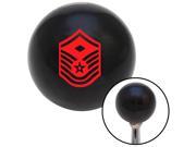 American Shifter Company ASCSNX86357 Red Master Sergeant First Sergeant Black Shift Knob with M16 x 1.5 Insert
