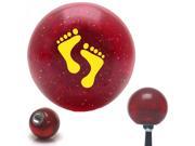 American Shifter Company ASCSNX33903 Yellow Foot Prints Red Metal Flake Shift Knob with 16mm x 1.5 Insert