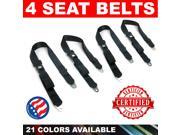 American Safety BYT512476 1971 2012 Jeep 2Pt Lap Seat Belt Black floor mount bench 4 belts hot rod