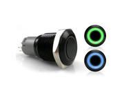 Keep It Clean Wiring Accessories RSLKICSWAM16BG 16mm Momentary Black Anodized Buttons with LED Blue or Green Ring Model Custom B