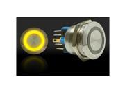 Keep It Clean Wiring Accessories RSLSW47Y 22mm Momentary Billet Buttons with LED Yellow Ring Custom Rat Edition Street B A