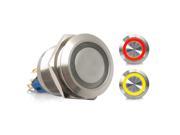 Keep It Clean Wiring Accessories KICSWBM22RY250678 22mm Momentary Billet Button With LED Red or Yellow Ring fits Kwik Wire
