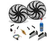 Zirgo Super Cool Pack with Two 2122 fCFM 14 S Blade Fans Fixed Temp Switch quick change xtreme brass racing ltr ktm procharger streetrod bbc late model amc 350