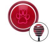 American Shifter Company ASCSNX91578 Pink Paw Print Outline Red Stripe Shift Knob with M16 x 1.5 Insert auto amc 956