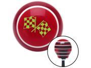 American Shifter Company ASCSNX92009 Green Dual Checkered Flags Red Stripe Shift Knob with M16 x 1.5 Insert dirt 426