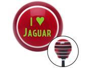 Green I 3 JAGUAR Red Stripe Shift Knob with M16 x 1.5 Insert 671 wrecker rod pull shift lever leather strip top grip metric aftermarket manual oem resin automat