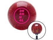 American Shifter Company ASCSNX1556988 Pink Transfer Case 8 Red Flame Metal Flake Shift Knob with M16 x 1.5 Insert