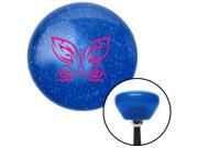 American Shifter Company ASCSNX169516 Pink Fancy Abstract Butterfly Blue Retro Metal Flake Shift Knob M16 x 1.5 Insert