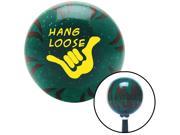 Yellow Hang Loose w hand Grn Flame Metal Flake Shift Knob w M16 x 1.5 Insert hot solid plastic oe handle stick grip decoration style leather performance custo