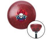 Skull and Pistons Red Retro Metal Flake Shift Knob with M16 x 1.5 Insert wrecker solid lever handle gear oem rack stick automatic knobs custom rod resin shift p