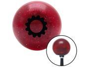 Black Solid Gear Red Metal Flake Shift Knob with M16 x 1.5 Insert streetrod weighted shift handle resin rack oem standard pool pull hot solid style custom billa