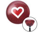 American Shifter Company ASCSNX1518682 White Fat Outlined Heart Red Retro Metal Flake Shift Knob with M16 x 1.5 Insert