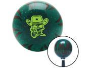Green Cowboy Skull Green Flame Metal Flake Shift Knob with M16 x 1.5 Insert 356 plastic knob boot strip performance custom stick cover style pull lever manual o