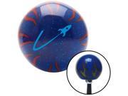 Blue Rocketship Flying Blue Flame Metal Flake Shift Knob with M16 x 1.5 Insert weighted black grip standard cover custom knob resin plastic oe rod shift pull to