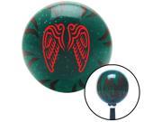American Shifter Company ASCSNX1583212 Red Wings Conjoinedin Lure Grn Flame Metal Flake Shift Knob M16 x 1.5 Insert