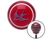 Blue Swallow Red Stripe Shift Knob with M16 x 1.5 Insert custom line out hot lever manual shift solid aftermarket knob plastic resin rod strip black grip handle