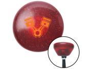 Orange 2 Pistons Red Retro Metal Flake Shift Knob with M16 x 1.5 Insert 9 inch leather lever plastic lever knob decoration pull metric performance shift solid k
