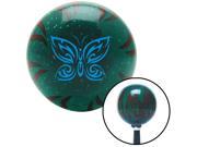 American Shifter Company ASCSNX1586463 Blue Fancy Abstract Butterfly Grn Flame Metal Flake Shift Knob M16 x 1.5 auto