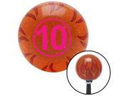 Pink Ball 10 Orange Flame Metal Flake Shift Knob with M16 x 1.5 Insert g force lever knob solid pull standard style automatic lever knob metric hot performance
