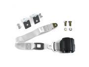 safeTboy STB2RS76548 2pt White Retractable Standard Buckle Seat Belt w Anchor Mounting Kit