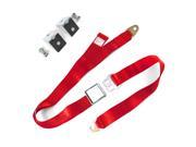 safeTboy STB2LA76318 2pt Red Airplane Buckle Lap Seat Belts w Anchor Plate Hardware Pack