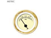 Oil Pressure Gauge Metric American Classic Tan Blk Classic Needles Gold DIY procharger race a body camper 911 project dune buggy icon brass mac imca 9 inch