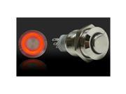 KIC Wiring GHT6007 16mm Momentary Billet Buttons with LED Red Ring