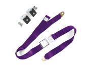 safeTboy STB2LA76317 2pt Plum Airplane Buckle Lap Seat Belts w Anchor Plate Hardware Pack