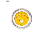 Aurora Instruments GAR1120ZEXJABCD Oil Pressure Gauge SAE Pinstripe II Yellow White Modern Needles Chrome race