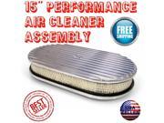 Vintage Parts USA BYT650219 1955 On 12 Volt Vehicles 15 Finned Performance Air Cleaner air improve holley